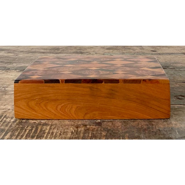 Vintage Harlequin Wood Inlay Box For Sale - Image 4 of 12