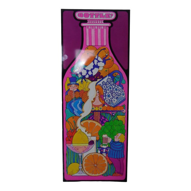 Psychedelic JRM Tinprint Metal Picture by Ivan Ripley, 1960s For Sale