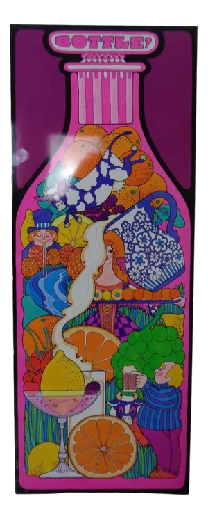Psychedelic JRM Tinprint Metal Picture by Ivan Ripley, 1960s