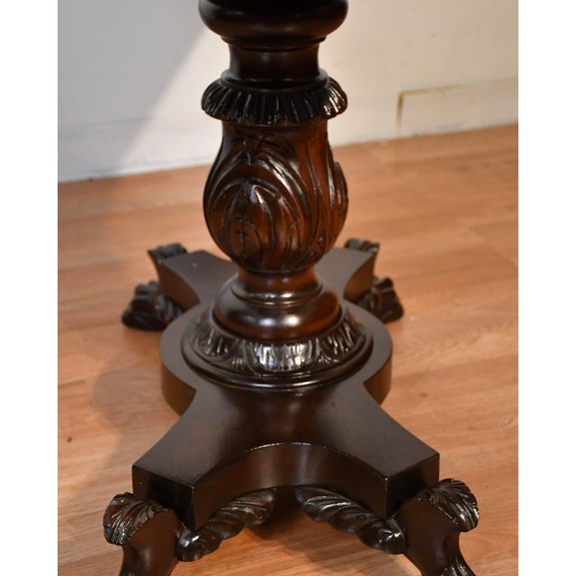 1910s Antique American Empire Solid Mahogany Flip-Top Game Table / Console Table For Sale - Image 13 of 18