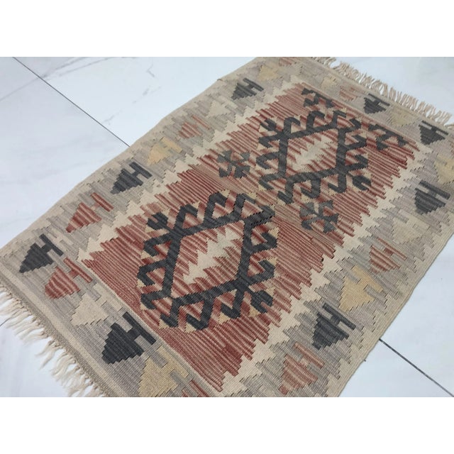 Textile 1960s Turkish Handmade Tribal Floor Kilim For Sale - Image 7 of 11