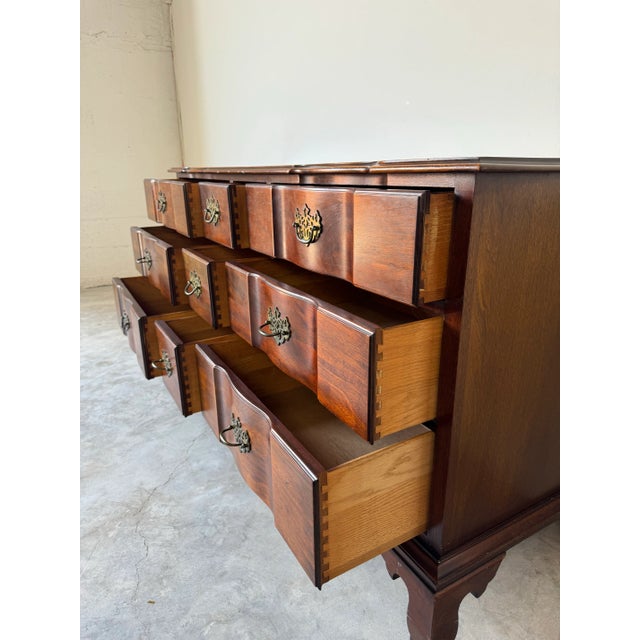Vintage Nine - Drawers Solid Mahogany Dresser by Century Furniture/ Sold For Sale - Image 4 of 12
