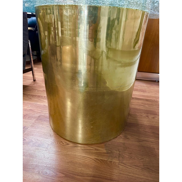 Steve Chase Design Crackle Glass and Brass Dining Table For Sale - Image 9 of 12