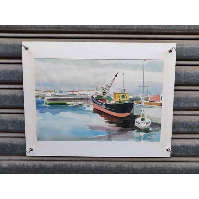 Michel Roubille, L'Île d'Yeu, 1983, Watercolor For Sale - Image 6 of 6