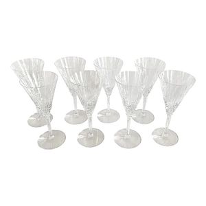 Vintage Set of 8 Seneca Glass Pattern #476-2 Water / Wine Glasses