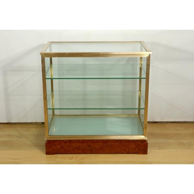 Brass and Elm Display Case, 1950 For Sale - Image 3 of 18