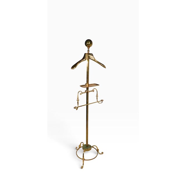 Mid 20th Century Stylish Hollywood Regency Brass Costumer Valet Stand by Glo-Mar For Sale - Image 12 of 13