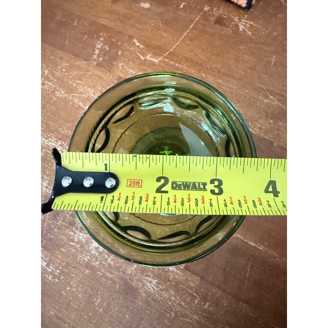 Vintage Indiana Green Glass Kings Crown Thumbprint Dessert Cups/Dishes - Set of 12 For Sale In Detroit - Image 6 of 6