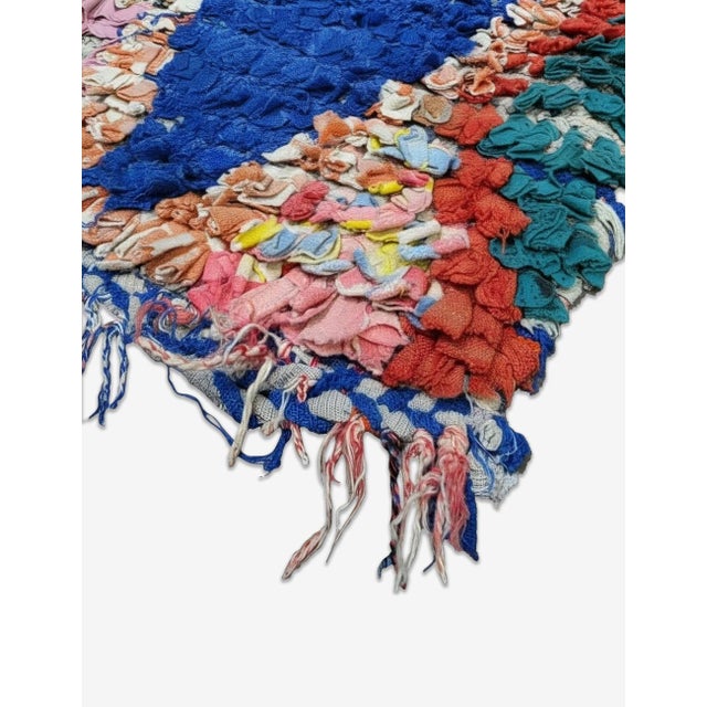 Tribal Colorful Moroccan Boucherouite Rug - 8.5 X 3.4 Ft For Sale - Image 3 of 6