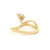 White Modern Sculptural Pear Cut Diamond Solitaire Wave Ring Size 8 in 14k Yellow Gold For Sale - Image 8 of 14