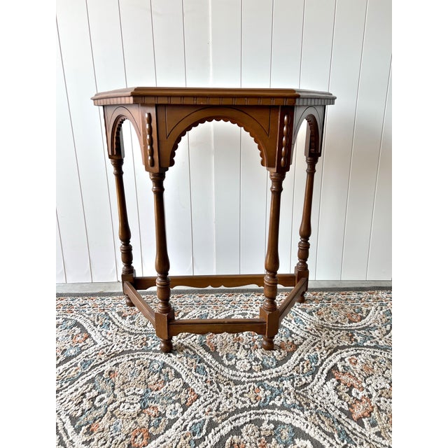 Gothic Vintage Gothic-Style Console Table | Entry Plant End Table | Nightstand For Sale - Image 3 of 6