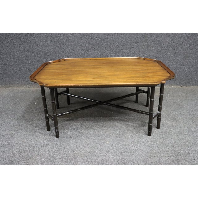 Chinese Kittinger Chinese Chippendale Bamboo-Base Coffee Table For Sale - Image 3 of 11