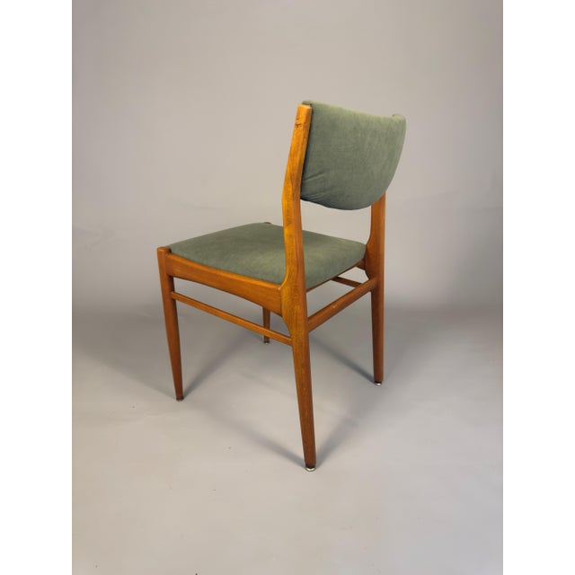 Vintage Scandinavian Dining Chairs in Beech and Green Upholstery, Set of 4 For Sale - Image 5 of 12