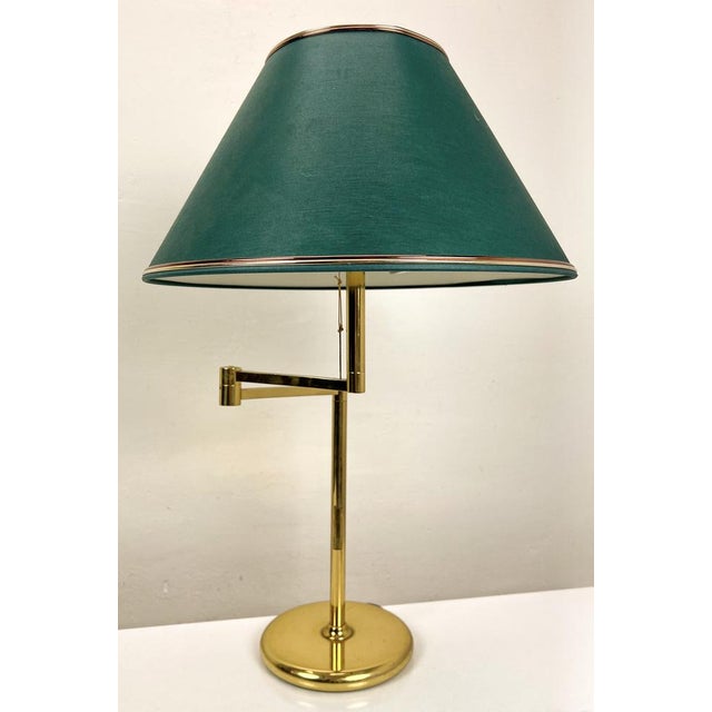 Large Brass Swing Arm Table Lamp, Germany, 1970s For Sale - Image 14 of 18