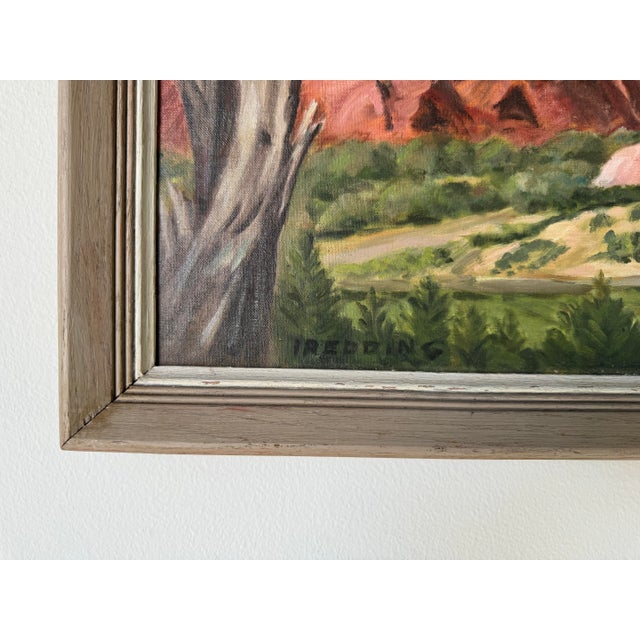 1980s 1980's Iredding " Garden of the Gods " Plein Art Desert Landscape Oil Painting, Framed For Sale - Image 5 of 11