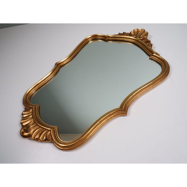 Belgian Hollywood Regency Mirror with Sculpted Gilt Frame, 1960s For Sale - Image 3 of 8