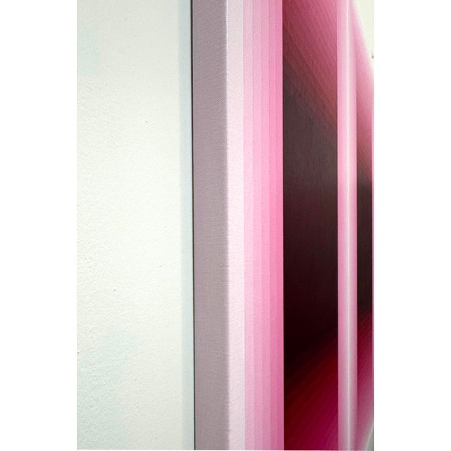 Contemporary Abstract Acrylic on Canvas "Rumination Pause (Rose Madder)" by Andy Harwood For Sale - Image 6 of 8