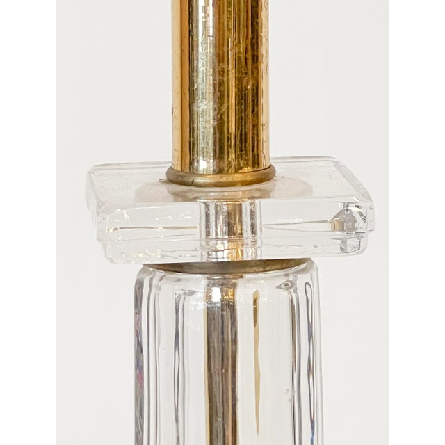 Vintage glass column lamp. 31 inch tall