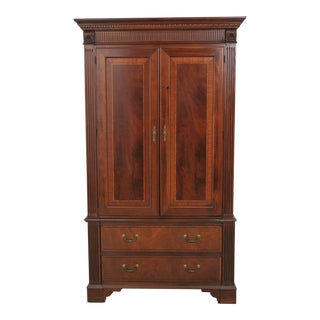 Ethan Allen 18th C. Mahogany Bedroom Armoire For Sale