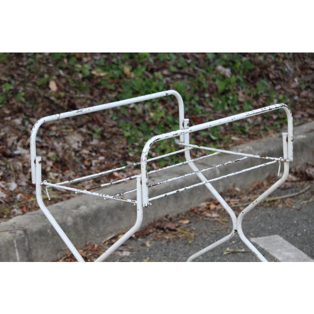 Vintage White Metal Foldable Table, 1970s For Sale - Image 12 of 18