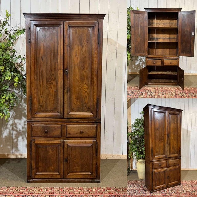 Late 19th century chestnut four-door sideboard from a former shop - W=1m H=2.13m D=43cm