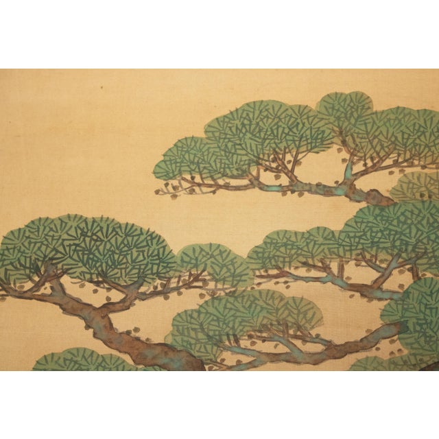 Wood "Sunrise and Moonrise" by Yamada Keichu, Meiji Japanese Paintings in Original Case, Set/2 For Sale - Image 7 of 18