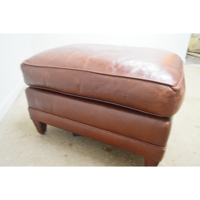 Animal Skin Ralph Lauren Leather Ottoman For Sale - Image 7 of 12