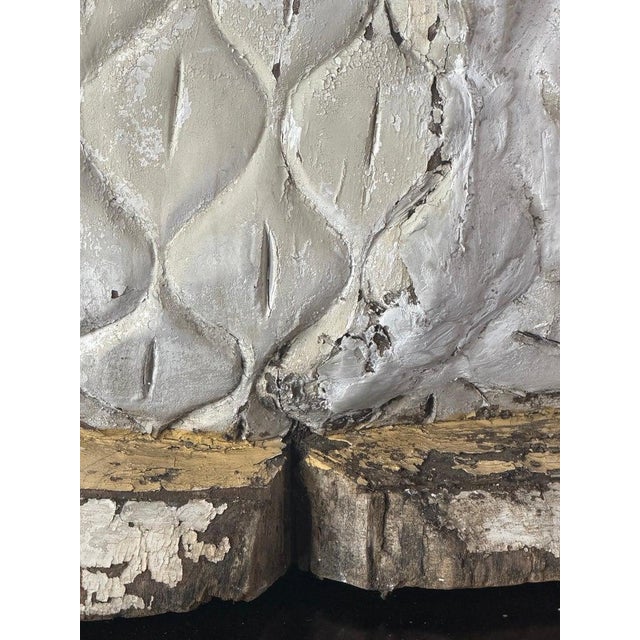 Large Antique Folk Art Carved Wood Swan - Original White Patina For Sale - Image 11 of 18