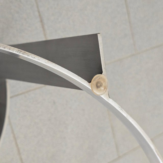 Vintage Coffee Table in Brushed Steel and Smoked Glass, 1970s For Sale - Image 10 of 14