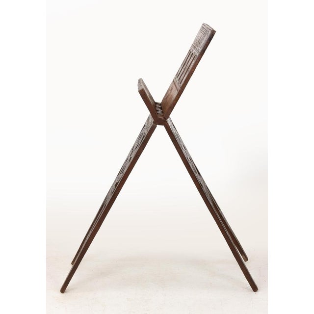 Carved Wooden Folding Easel, North Africa, 20th Century For Sale - Image 4 of 9