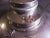 Late 20th century, Mid Century style ceiling fixture with 'on' and 'off' pull chains. Nickel plated and chrome. Two...