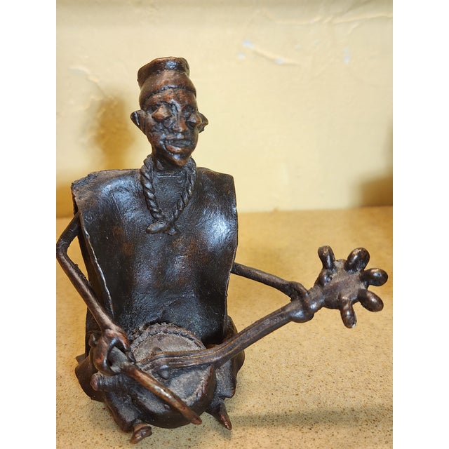 Group of Five Africans Musician Figures For Sale In San Antonio - Image 6 of 10