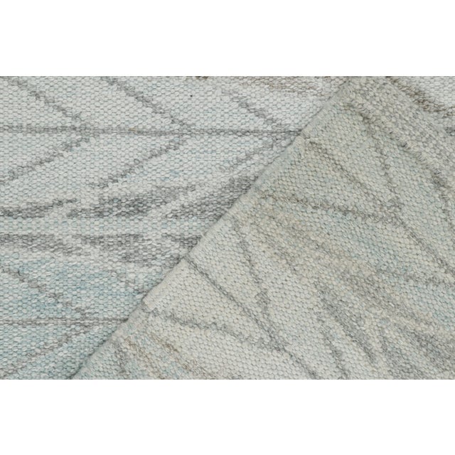 Textile Rug & Kilim’s Scandinavian Outdoor Rug in Blue & Gray Geometric Pattern - 10'x14' For Sale - Image 7 of 7
