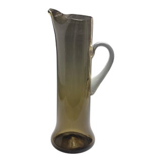 Bischoff #719 Charcoal Glass Pitcher, 1959 Catalog Color 14.5" For Sale