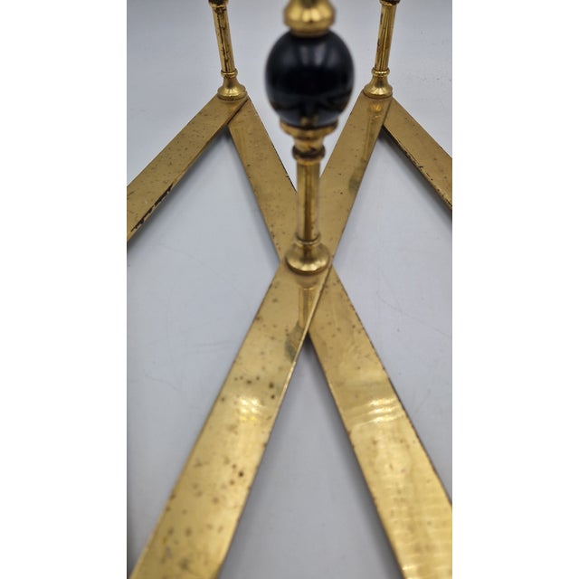 Model AT4 Coat Hanger in Brass with Black Bakelite Spheres by Luigi Caccia Dominioni for Azucena, 1950s For Sale - Image 9 of 12