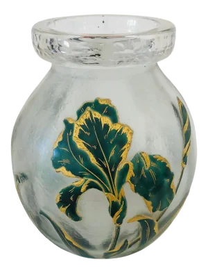 1910s Iris and Dragonfly Cameo Glass Vase by Moser