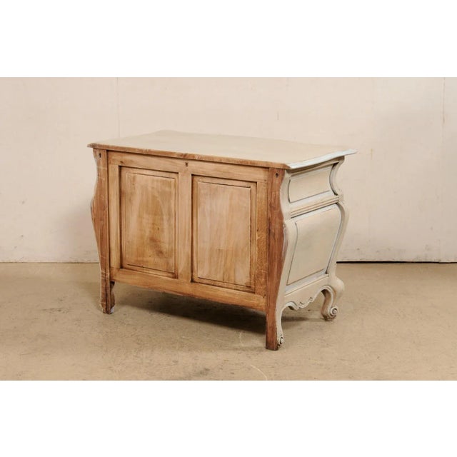 Wood Early 20th Century French Bombé Carved & Painted Wood Commode For Sale - Image 7 of 11