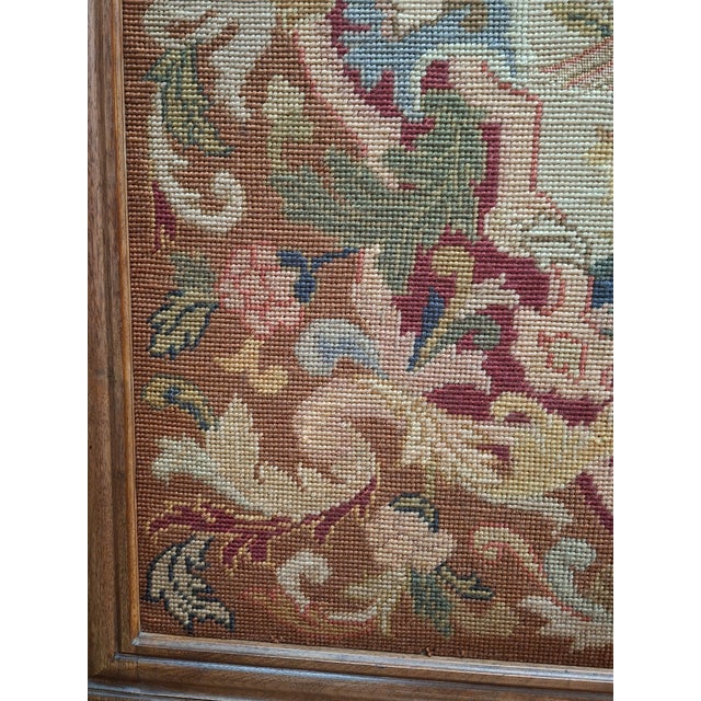 Early 20th Century French Needlepoint Fireplace Screen For Sale - Image 9 of 12