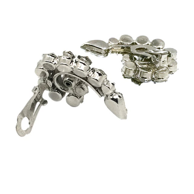 Juliana Vintage Juliana Clear Rhinestone Spiral Clip-on Earrings For Sale - Image 4 of 5