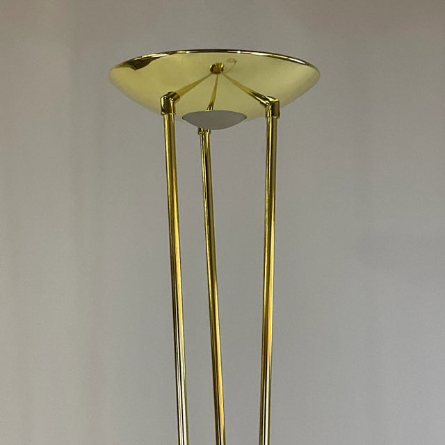 1970s 1970s Vintage Modern Art Deco Torchiere Halogen Bulb Floor Lamp. For Sale - Image 5 of 10