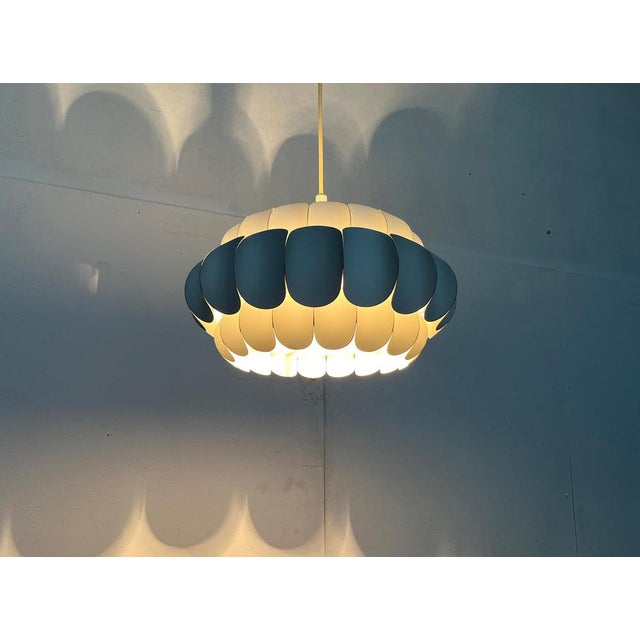 Mid-Century Swiss White Metal Pendant Lamp by H. Zender for Temde, 1960s For Sale - Image 13 of 18