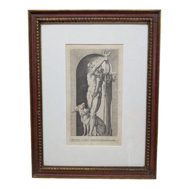1500s "Pluto (After Il Rosso)" Engraving by Gian Jacopo Caraglio For Sale