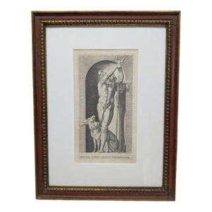 1500s "Pluto (After Il Rosso)" Engraving by Gian Jacopo Caraglio