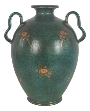 Large Decorative Vase with Floral Motifs, 1950s