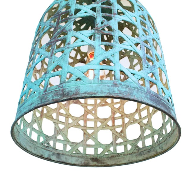 Industrial Copper Cane Dome Pendant XL For Sale - Image 3 of 6