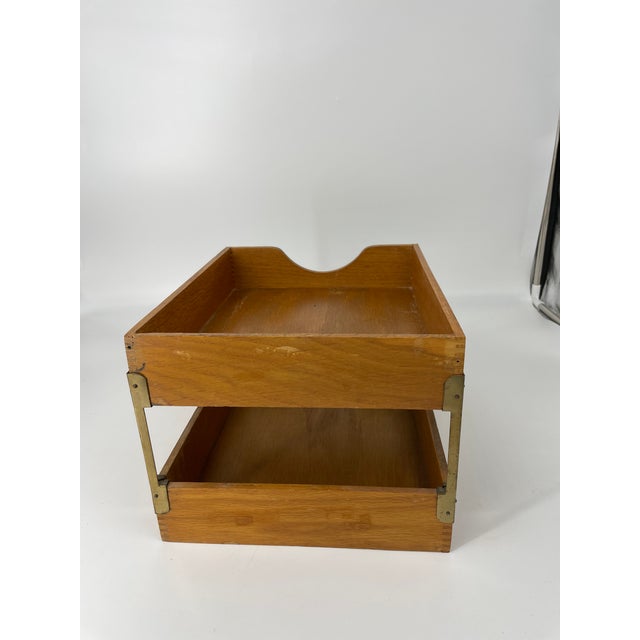 This is a good old fashioned wooden in and out tray, would add warm character to any office or room. Retro "Incoming" and...