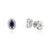 Dainty Blue Sapphire Stud Earrings With Diamond Around in 18k- a Pair For Sale In New York - Image 6 of 10