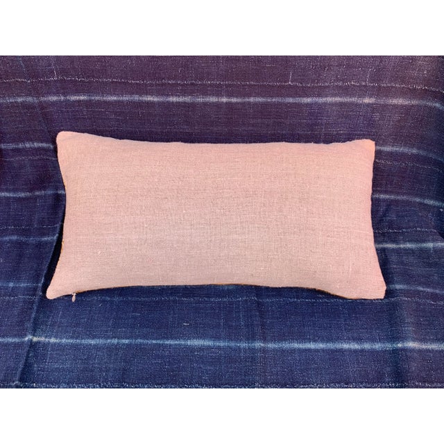 Hollywood Regency Blue & Gold Silk Embroidered Chinoiserie Boudoir Lumbar Pillow For Sale In Los Angeles - Image 6 of 7