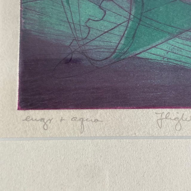 1940s Minna Citron Abstract Etching: "Flight to Tomorrow" - Atelier 17 Artist, 1948 For Sale - Image 5 of 9