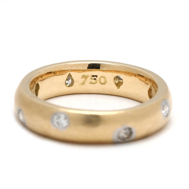 Tiffany and Co. Tiffany & Co .14ctw Diamond Scattered Band Ring, 18k Yellow Gold, Platinum, Size 3 For Sale - Image 4 of 6
